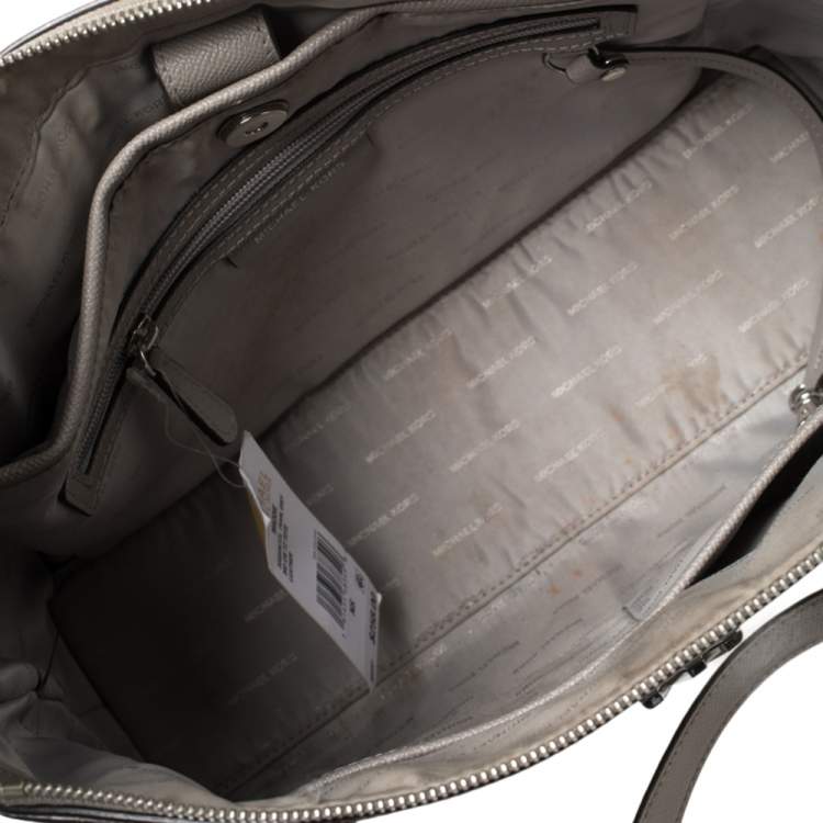 Pre Owned MICHAEL Michael Kors Grey Leather Medium Maddie Tote