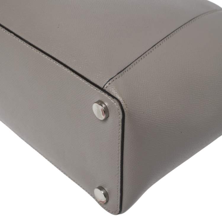 Pre Owned MICHAEL Michael Kors Grey Leather Medium Maddie Tote