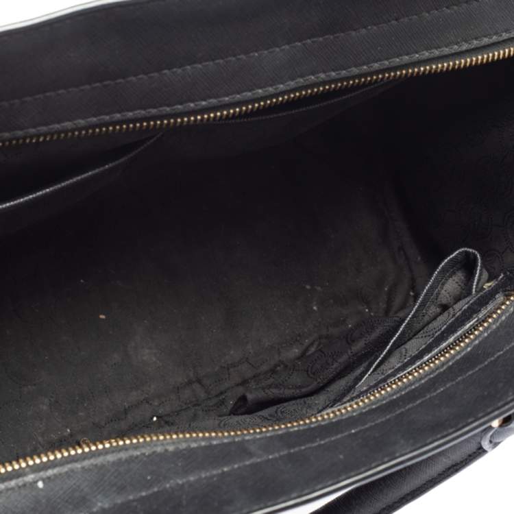 Pre Owned MICHAEL Michael Kors Black Saffiano Leather Large Selma Tote