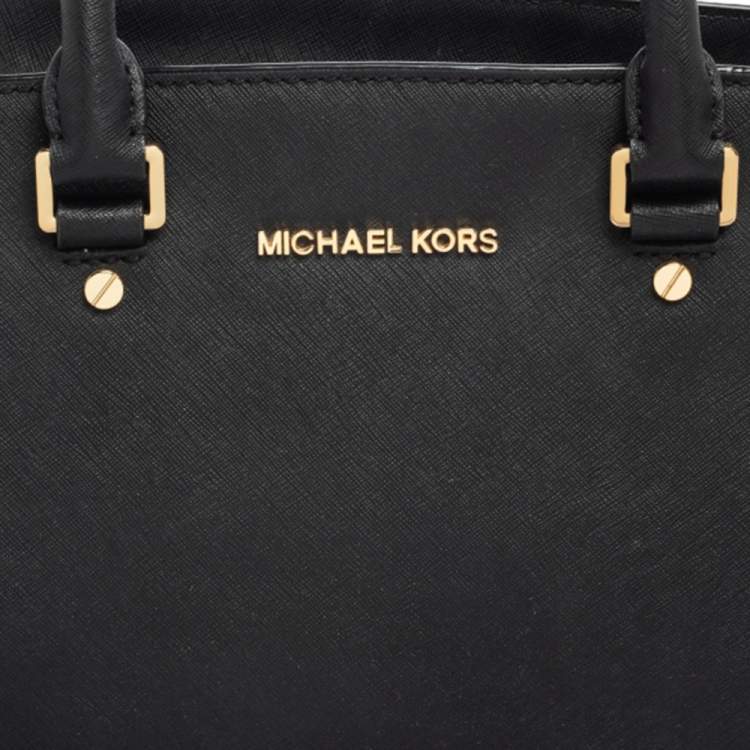 Pre Owned MICHAEL Michael Kors Black Saffiano Leather Large Selma Tote