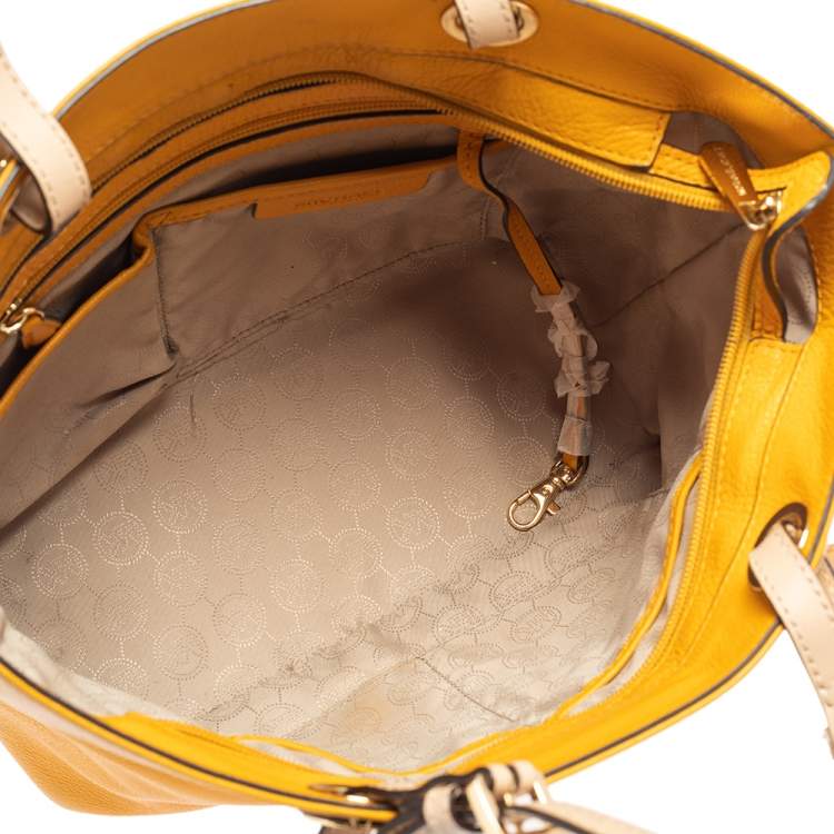 Pre Owned MICHAEL Michael Kors Mustard Soft Leather Bedford Tote