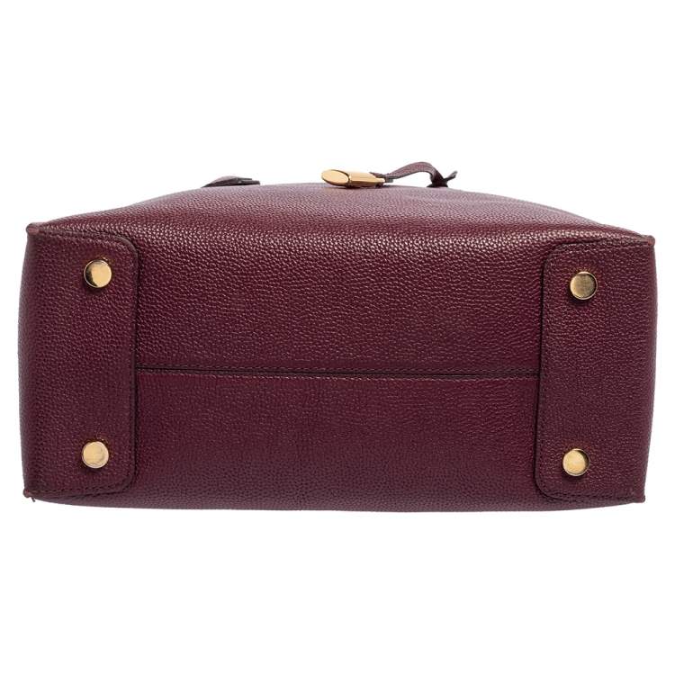 Pre Owned MICHAEL Michael Kors Plum Grained Leather Large Mercer Tote