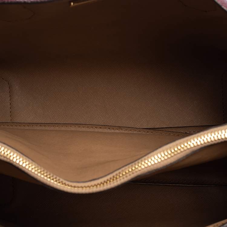 Pre Owned MICHAEL Michael Kors Plum Grained Leather Large Mercer Tote