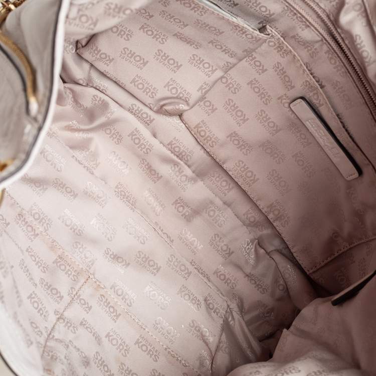 Pre Owned  Michael Kors White Leather Moxley Satchel