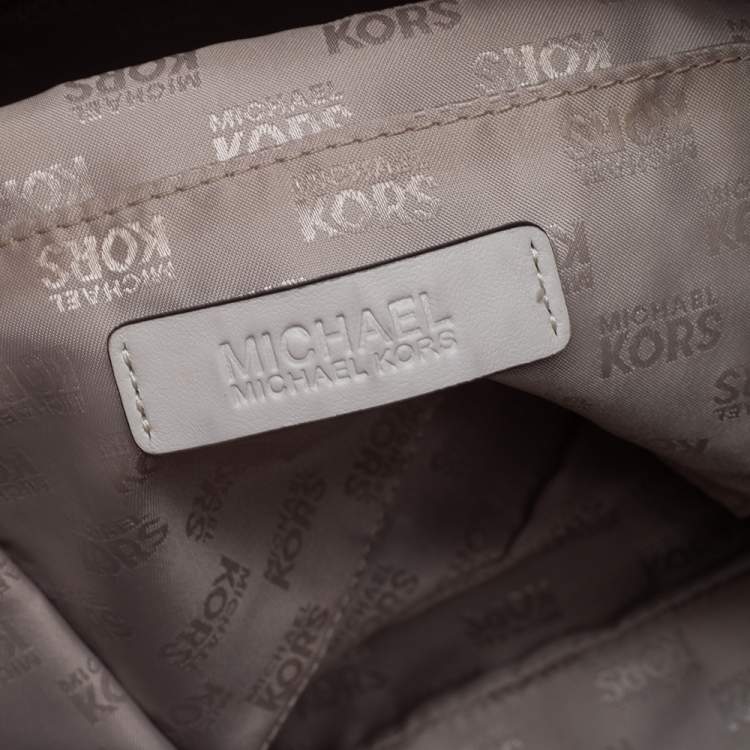 Pre Owned  Michael Kors White Leather Moxley Satchel
