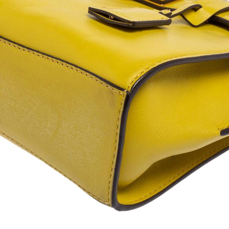 Pre Owned MICHAEL Michael Kors Citrine Leather Hamilton Crossbody Bag