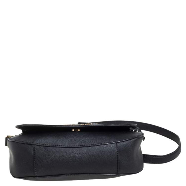 مملوكة مسبقًا MICHAEL Michael Kors Black Saffiano Leather Hamilton Crossbody Bag