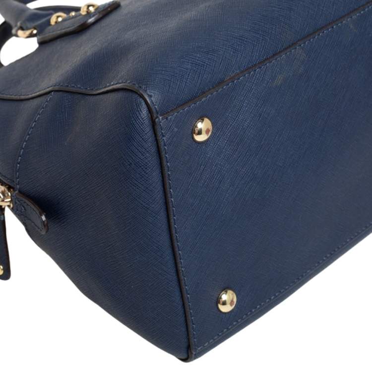 مملوكة مسبقًا MICHAEL Michael Kors Blue Leather Dome Satchel