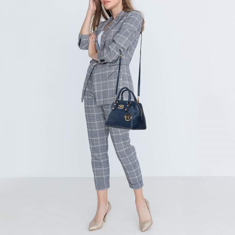 مملوكة مسبقًا MICHAEL Michael Kors Blue Leather Dome Satchel