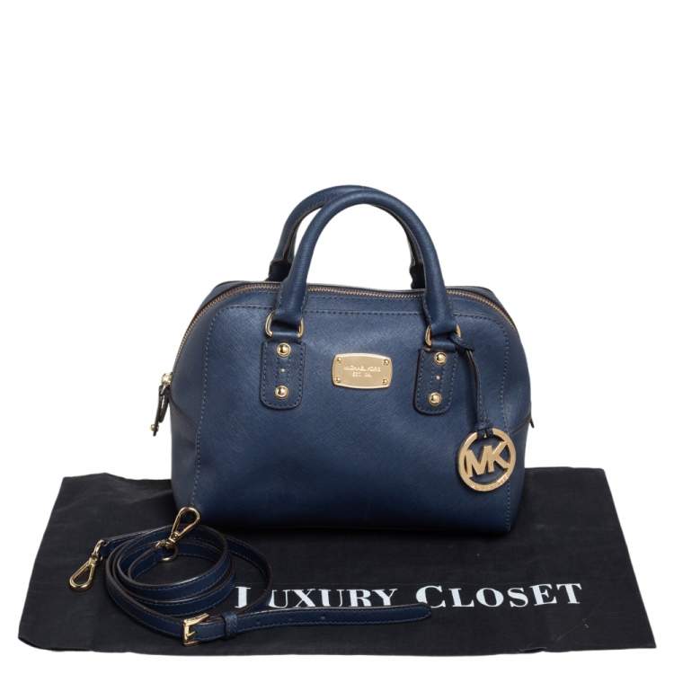 مملوكة مسبقًا MICHAEL Michael Kors Blue Leather Dome Satchel