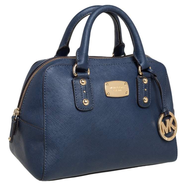 مملوكة مسبقًا MICHAEL Michael Kors Blue Leather Dome Satchel