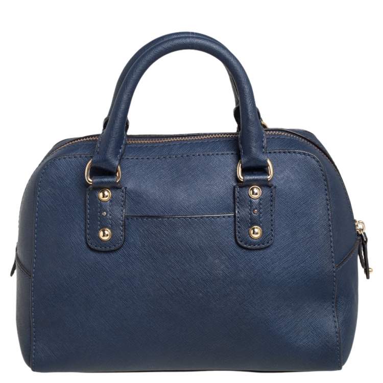مملوكة مسبقًا MICHAEL Michael Kors Blue Leather Dome Satchel