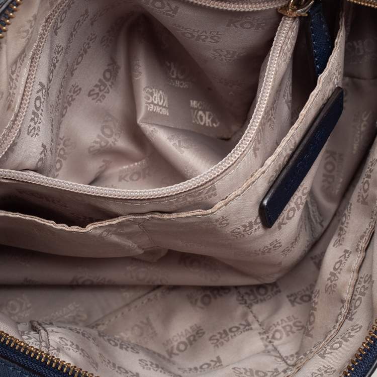 مملوكة مسبقًا MICHAEL Michael Kors Blue Leather Dome Satchel