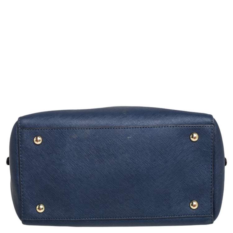 مملوكة مسبقًا MICHAEL Michael Kors Blue Leather Dome Satchel