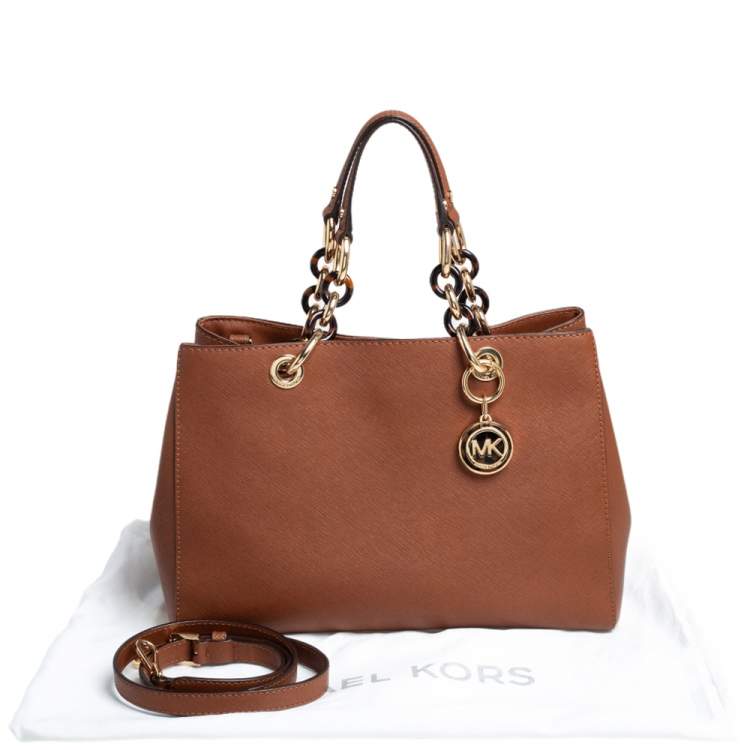 Pre Owned MICHAEL Michael Kors Tan Leather Medium Cynthia Tote