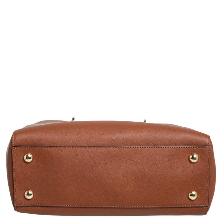 Pre Owned MICHAEL Michael Kors Tan Leather Medium Cynthia Tote