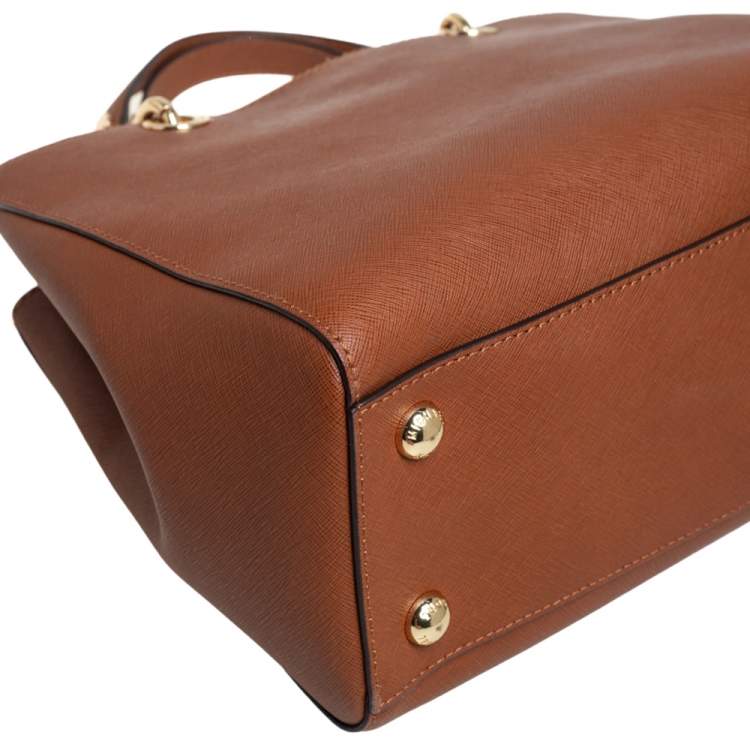 Pre Owned MICHAEL Michael Kors Tan Leather Medium Cynthia Tote