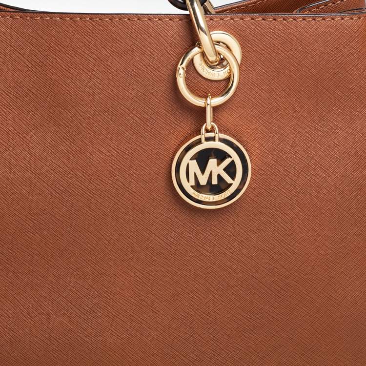 Pre Owned MICHAEL Michael Kors Tan Leather Medium Cynthia Tote