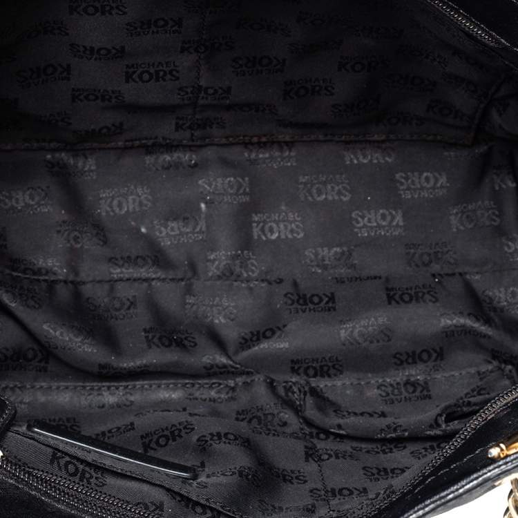 Pre Owned MICHAEL Michael Kors Black Leather Jet Set Tote