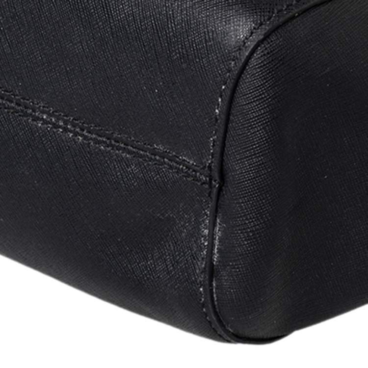 Pre Owned MICHAEL Michael Kors Black Leather Jet Set Tote