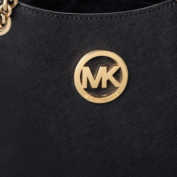 Pre Owned MICHAEL Michael Kors Black Leather Jet Set Tote