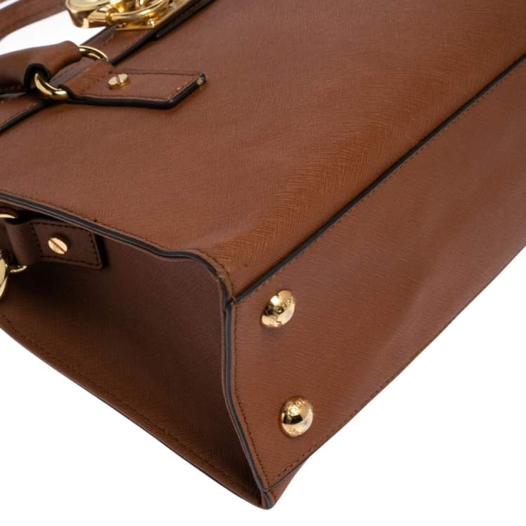 Pre Owned MICHAEL Michael Kors Brown Leather Hamilton East West Tote