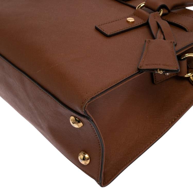 Pre Owned MICHAEL Michael Kors Brown Leather Hamilton East West Tote
