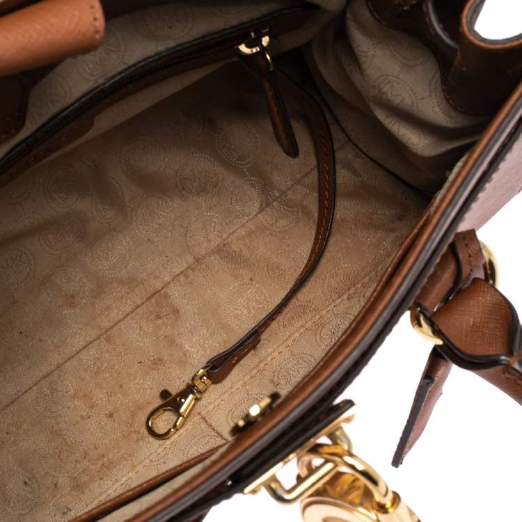 Pre Owned MICHAEL Michael Kors Brown Leather Hamilton East West Tote