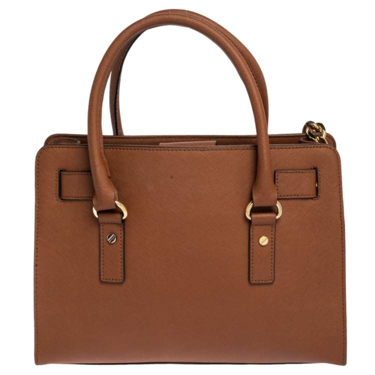 Pre Owned MICHAEL Michael Kors Brown Leather Hamilton East West Tote