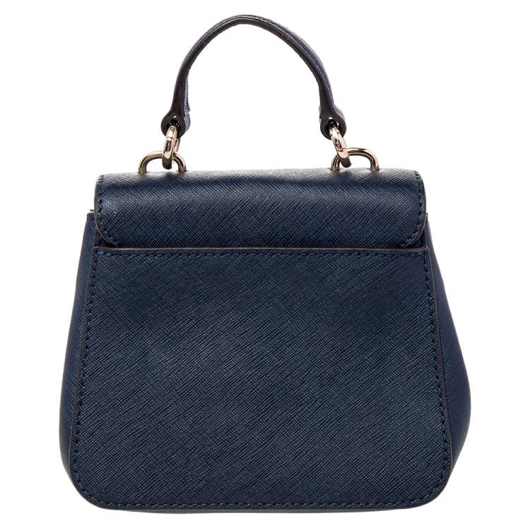 Pre Owned MICHAEL Michael Kors Blue  Saffiano Leather Bridgette Crossbody Bag