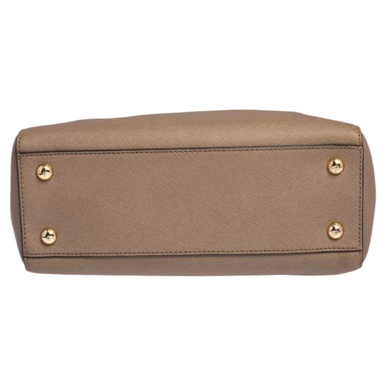 Pre Owned MICHAEL Michael Kors Beige Saffiano Leather Medium Cynthia Tote