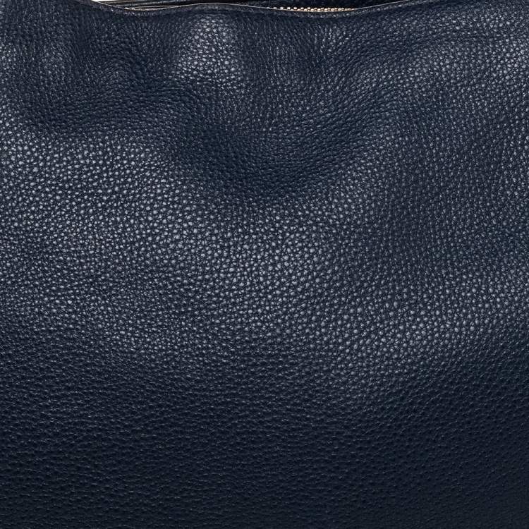 Pre Owned MICHAEL Michael Kors Dark Blue Leather Fulton Hobo