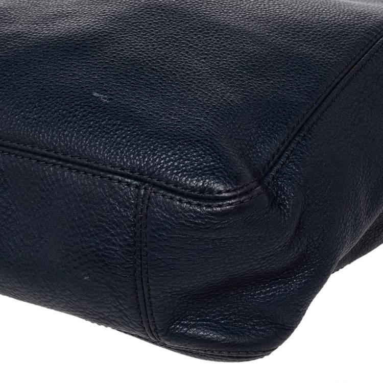 Pre Owned MICHAEL Michael Kors Dark Blue Leather Fulton Hobo