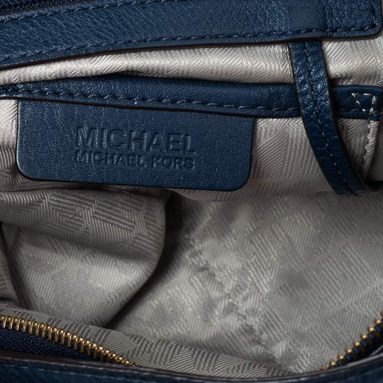 Pre Owned MICHAEL Michael Kors Dark Blue Leather Fulton Hobo