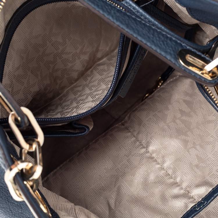 Pre Owned MICHAEL Michael Kors Dark Blue Leather Fulton Hobo