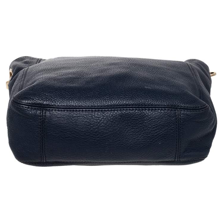 Pre Owned MICHAEL Michael Kors Dark Blue Leather Fulton Hobo