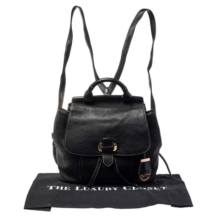 Pre Owned MICHAEL Michael Kors Black Leather Medium Romy Backpack