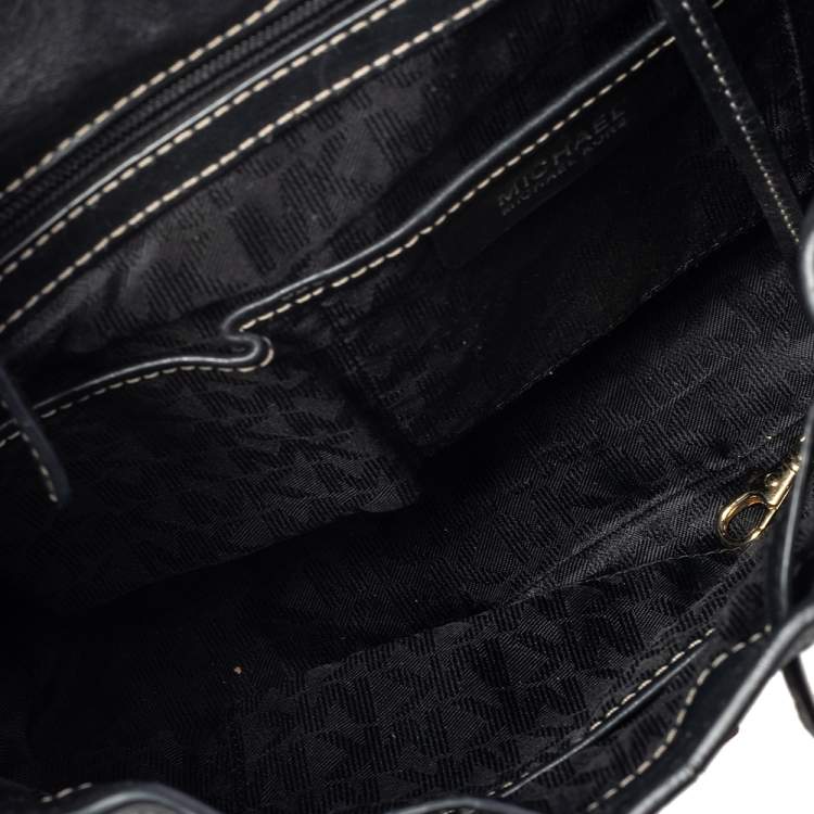 Pre Owned MICHAEL Michael Kors Black Leather Medium Romy Backpack