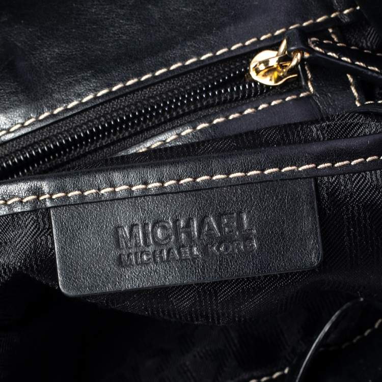 Pre Owned MICHAEL Michael Kors Black Leather Medium Romy Backpack