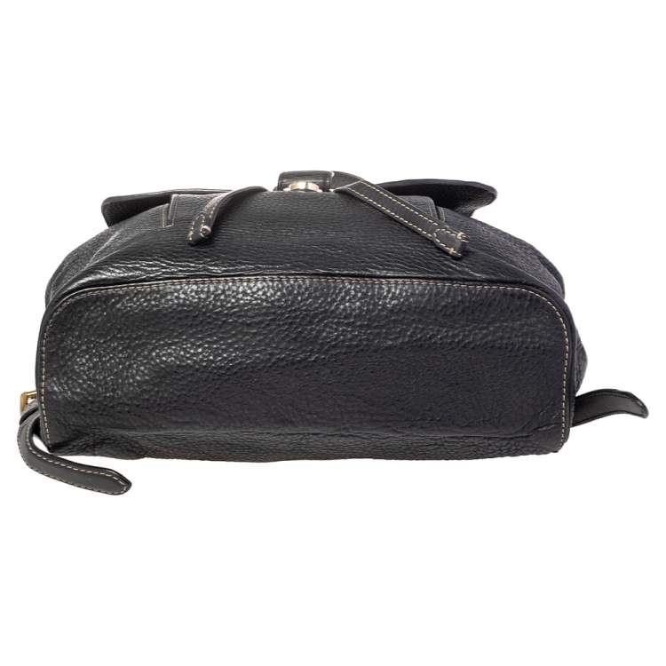 Pre Owned MICHAEL Michael Kors Black Leather Medium Romy Backpack