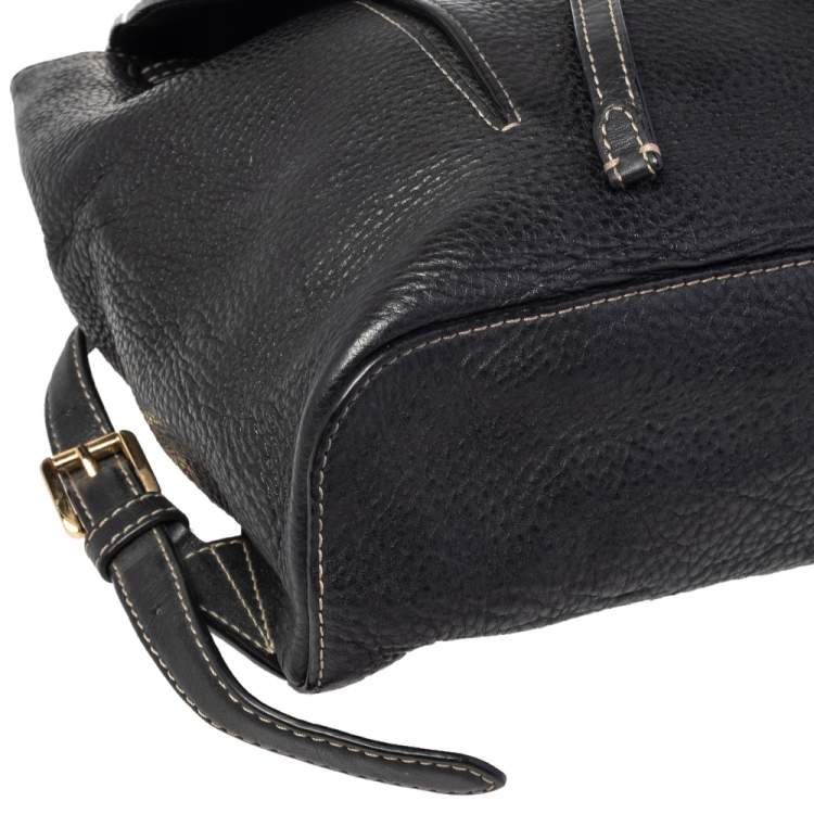 Pre Owned MICHAEL Michael Kors Black Leather Medium Romy Backpack