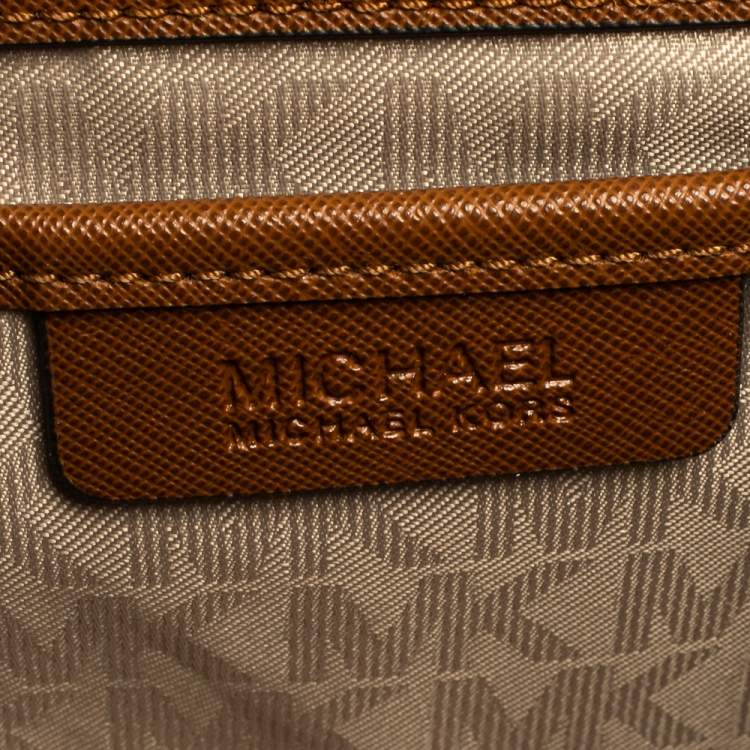 Pre Owned MICHAEL Michael Kors Brown Saffiano Leather Large Selma Tote