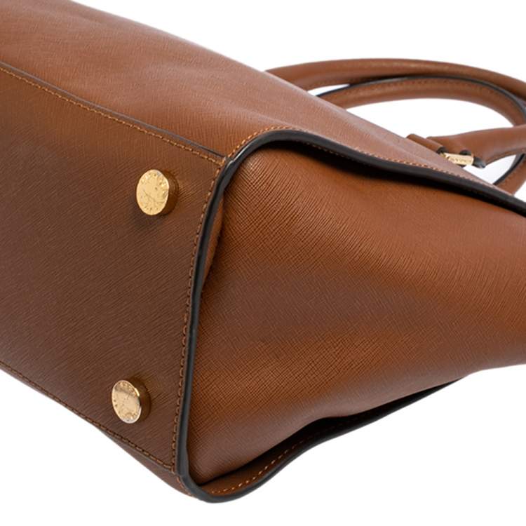 Pre Owned MICHAEL Michael Kors Brown Saffiano Leather Large Selma Tote