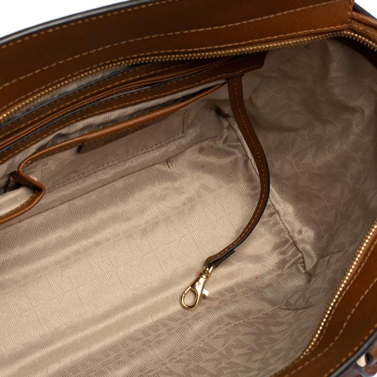 Pre Owned MICHAEL Michael Kors Brown Saffiano Leather Large Selma Tote
