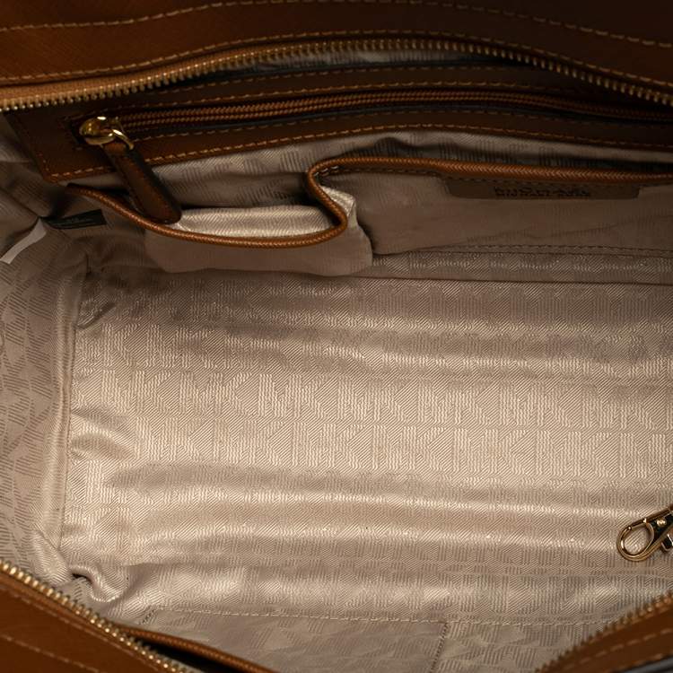 Pre Owned MICHAEL Michael Kors Brown Saffiano Leather Large Selma Tote