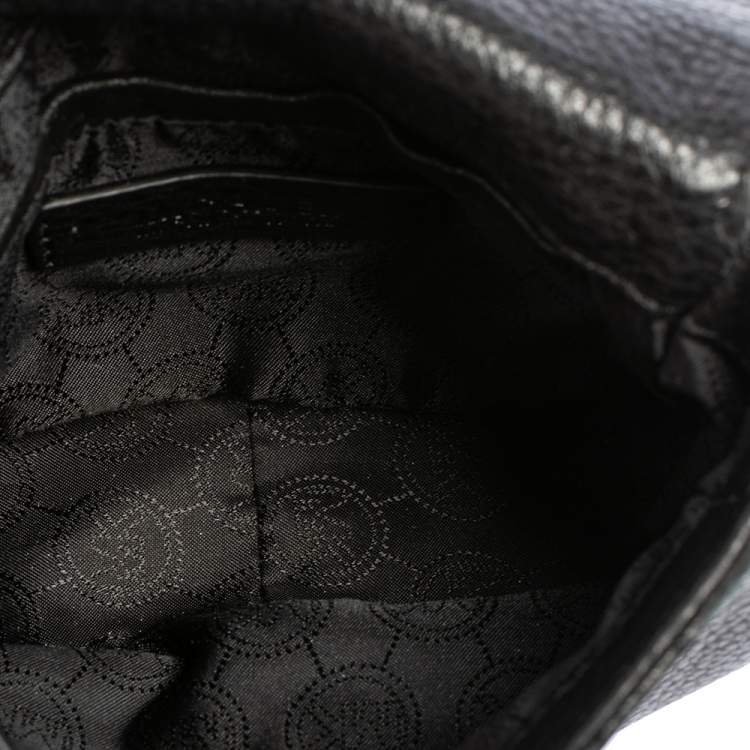 Pre Owned Michael Michael Kors Black Leather Fulton Crossbody Bag