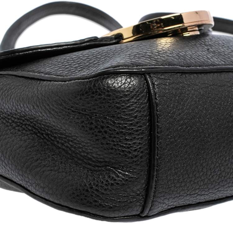 Pre Owned Michael Michael Kors Black Leather Fulton Crossbody Bag