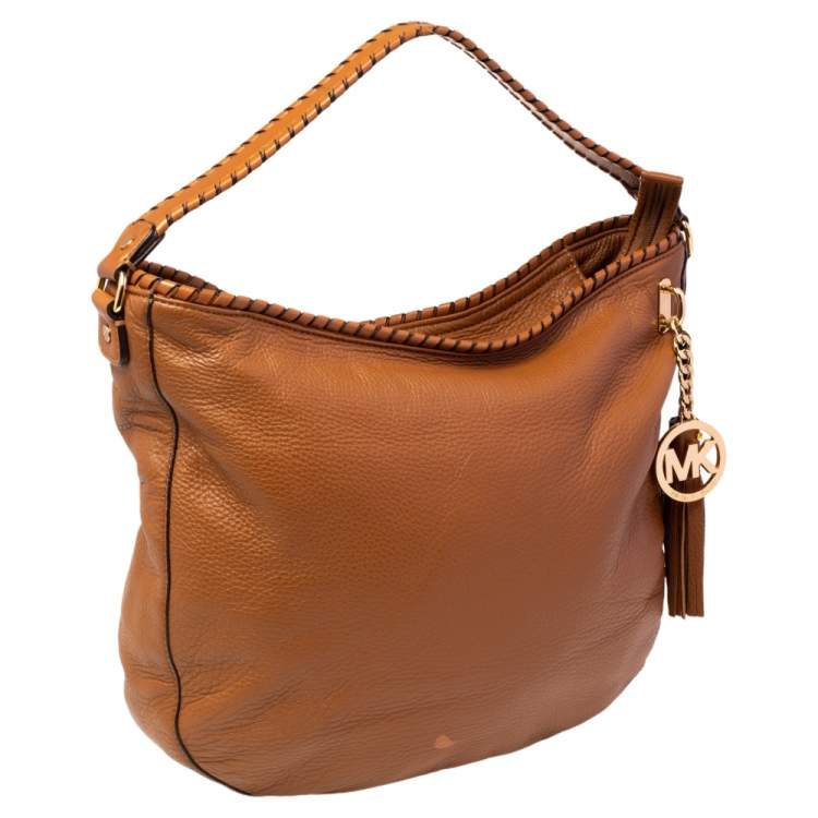 Pre Owned MICHAEL Michael Kors Brown Leather Tassel Hobo