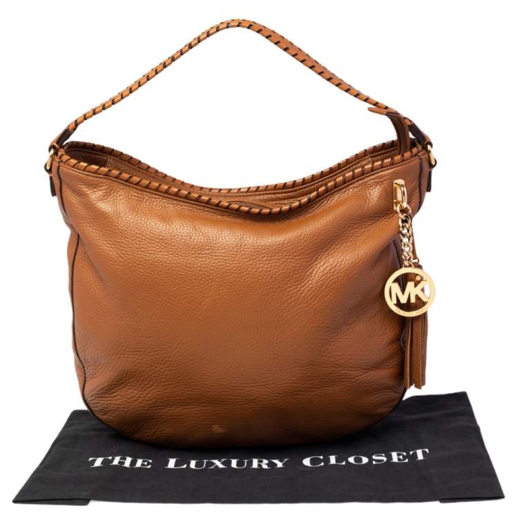 Pre Owned MICHAEL Michael Kors Brown Leather Tassel Hobo