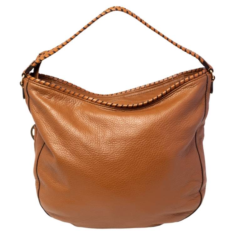 Pre Owned MICHAEL Michael Kors Brown Leather Tassel Hobo